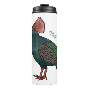 Crested partridge bird cartoon illustration thermosbecher