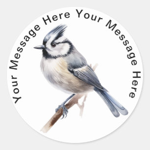 Crested Tit Runder Aufkleber