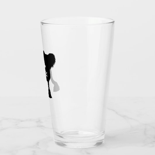 Crestie Dog Custom Chinesisch Created Silhouette Glas (Links)
