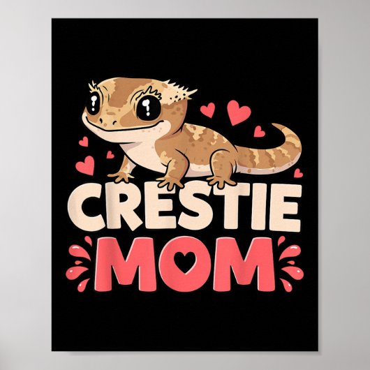 Crestie Mama Crested Gecko Reptile Lover Mütter Da Poster (Vorne)