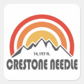Crestone-Nadel Quadratischer Aufkleber (Vorderseite)