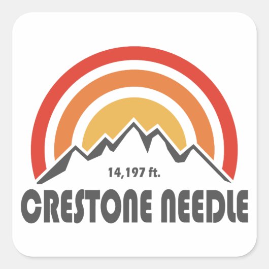 Crestone-Nadel Quadratischer Aufkleber (Vorderseite)