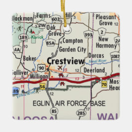 Crestview Florida Karte Keramikornament