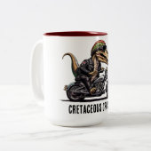 Cretaceous Cruisin' Dinosaurier Zweifarbige Tasse (Vorderseite Links)