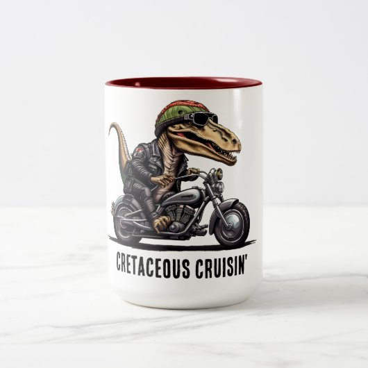 Cretaceous Cruisin' Dinosaurier Zweifarbige Tasse (Mittel)