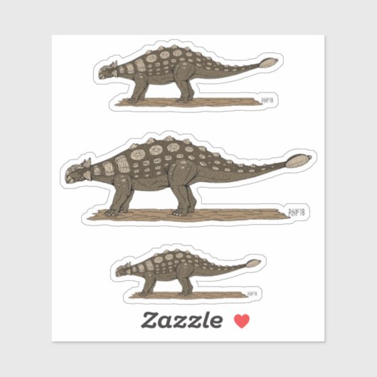 Cretaceus Dinosaurier Ankylosaurus Aufkleber (Blatt)