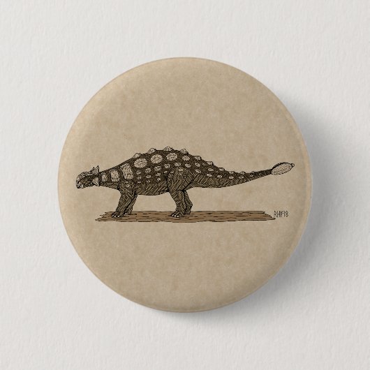 Cretaceus Dinosaurier Ankylosaurus Button (Vorderseite)