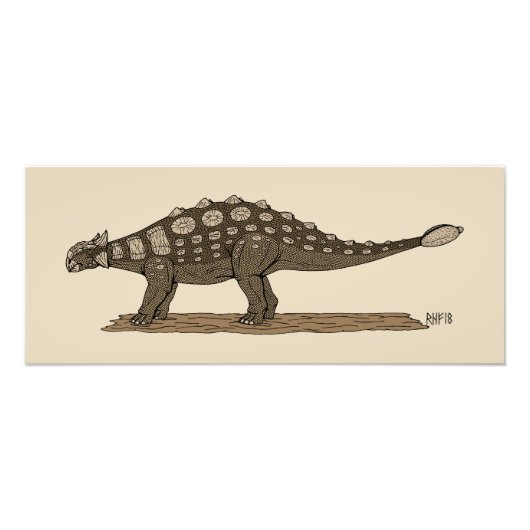 Cretaceus Dinosaurier Ankylosaurus Fotodruck (Vorne)