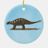 Cretaceus Dinosaurier Ankylosaurus Keramik Ornament (Hinten)