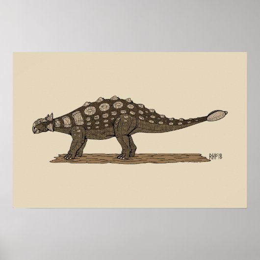 Cretaceus Dinosaurier Ankylosaurus Poster (Vorne)