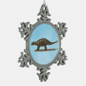 Cretaceus Dinosaurier Ankylosaurus Schneeflocken Zinn-Ornament (Links)