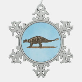 Cretaceus Dinosaurier Ankylosaurus Schneeflocken Zinn-Ornament