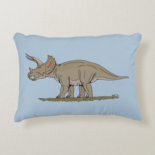 Cretaceus Dinosaurier Triceratops Dekokissen (Vorderseite)