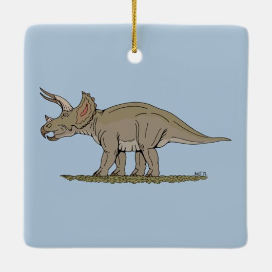 Cretaceus Dinosaurier Triceratops Keramikornament (Rückseite)