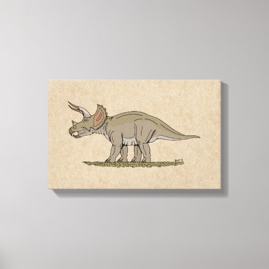 Cretaceus Dinosaurier Triceratops Leinwanddruck (Vorderseite)