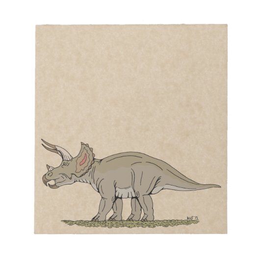 Cretaceus Dinosaurier Triceratops Notizblock (Vorderseite)