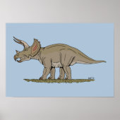 Cretaceus Dinosaurier Triceratops Poster (Vorne)