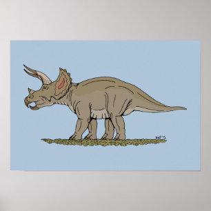 Cretaceus Dinosaurier Triceratops Poster