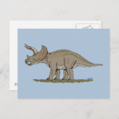 Cretaceus Dinosaurier Triceratops Postkarte (Vorne/Hinten)