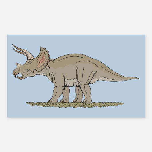 Cretaceus Dinosaurier Triceratops Rechteckiger Aufkleber (Vorderseite)