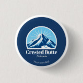 Crete Butte Colorado Skigebiet Name Button (Vorderseite)