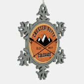 Crete Butte Colorado Skigebiete Ski Schneeflocken Zinn-Ornament (Links)