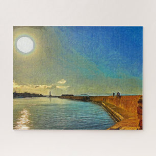 Crete.Evening in den Farben des Sonnenuntergangs Puzzle