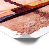 Crete Greece Oil Paint Sunset Art Poster (Ecke)