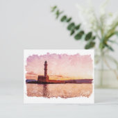 Crete Greece Oil Paint Sunset Art Postkarte (Stehend Vorderseite)