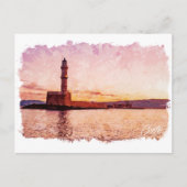 Crete Greece Oil Paint Sunset Art Postkarte (Vorderseite)