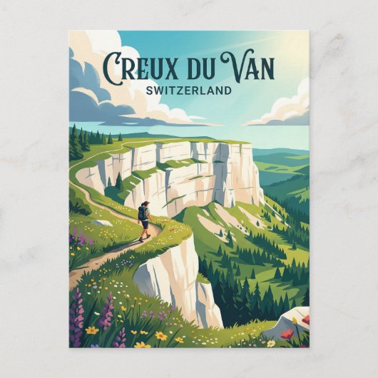 Creux du Van Schweiz Postkarte (Vorderseite)
