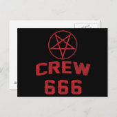 Crew 666 Pentagram Postkarte (Vorne/Hinten)