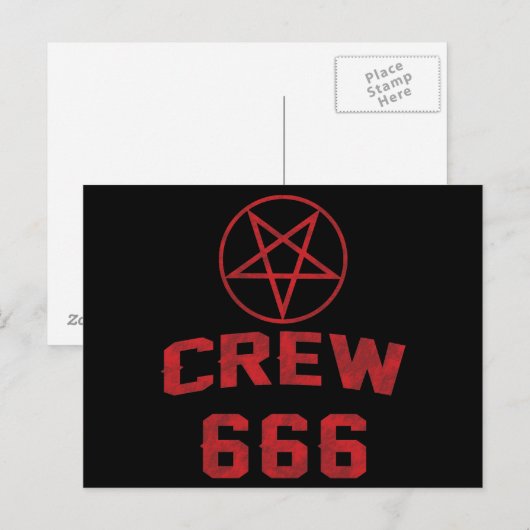Crew 666 Pentagram Postkarte (Vorne/Hinten)