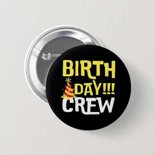 Crew am Geburtstag Button (Vorne & Hinten)