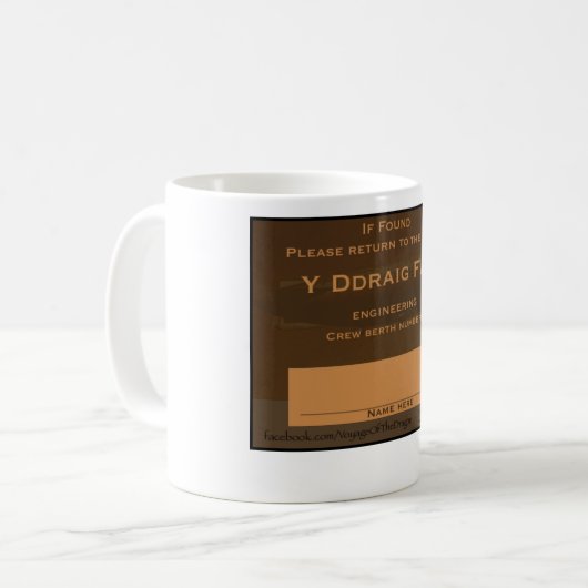 Crew-Aufkleber Y Ddragi Fach Kaffeetasse (Vorderseite Links)