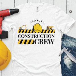 Crew Baugewerbe Junge Geburtstagsfamilie T-Shirt