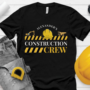 Crew Bauwesen Junge Geburtstagsparty Schwarz T-Shirt