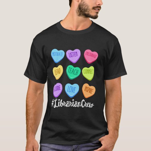 Crew der Bibliotheken Lehrer Valentine's Day Paste T-Shirt (Vorderseite)