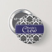 Crew der Blue Damask Bride Button (Vorne & Hinten)