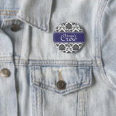 Crew der Blue Damask Bride Button (Beispiel)