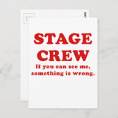 Crew der Bühne Wenn Sie sehen, dass etwas falsch i Postkarte (Vorne/Hinten)