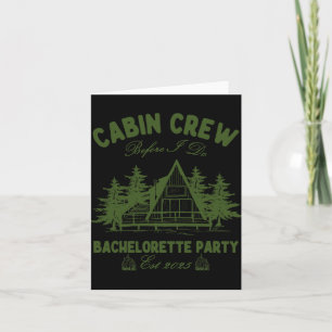 Crew der Kabine vor dem Camp Bach Bachelorette Tei Karte