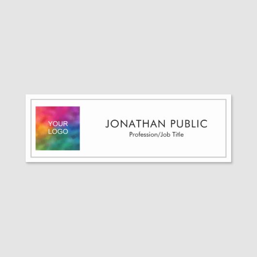 Crew der Mitarbeiter von Unternehmen hochladen Namensschild (Vorderseite)