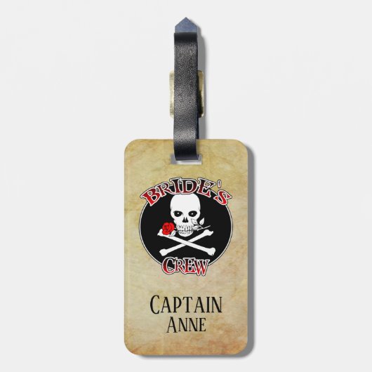 Crew der personalisierten Braut Gepäckanhänger (Rückseite vertikal)