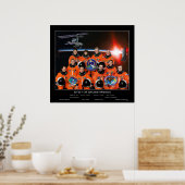 Crew der STS-108-Shuttle-Mission mit ISS-Crew Poster (Küche)