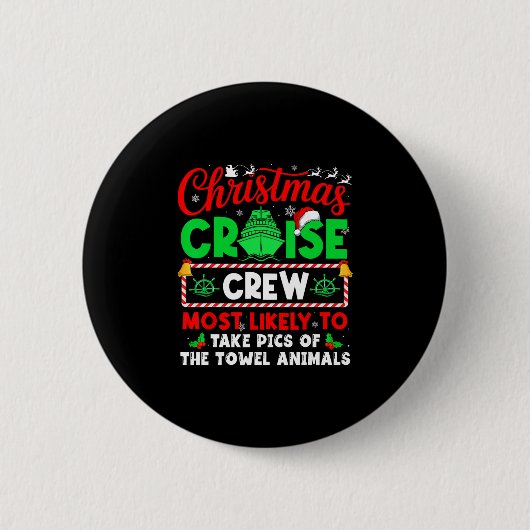 Crew der Weihnachtskreuzfahrt macht am wahrscheinl Button (Vorderseite)
