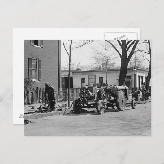 Crew des Baugewerbes, 1925 Postkarte (Vorne/Hinten)
