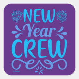 CREW DES NEUJAHRES QUADRATISCHER AUFKLEBER
