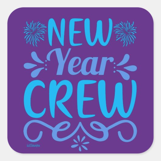 CREW DES NEUJAHRES QUADRATISCHER AUFKLEBER (Vorderseite)