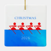 Crew des Rowing Clubs Weihnachten Keramikornament (Rückseite)
